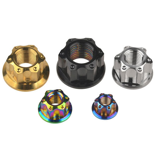 SID Titanium Flanged Nuts M6 M8 M10 M12 M14 For Motorcycle (Pack of 6pcs)