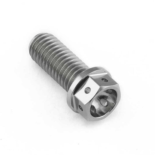 SID Titanium Flanged Hex Head Bolts M10x1.25mmx20mm (Race Spec Drilled)